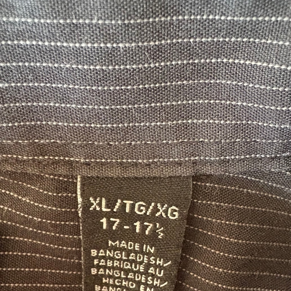 Van Heusen Shirts Mens Long Sleeve Button Down Striped Grey XL 2 pack - Picture 9 of 13